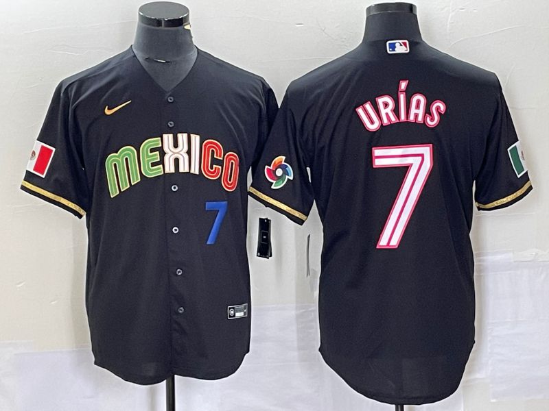 Men 2023 World Cub Mexico #7 Urias Black pink Nike MLB Jersey19